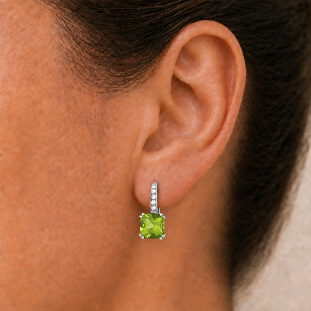 E1033 - 14K Gold Cushion Drop Earrings