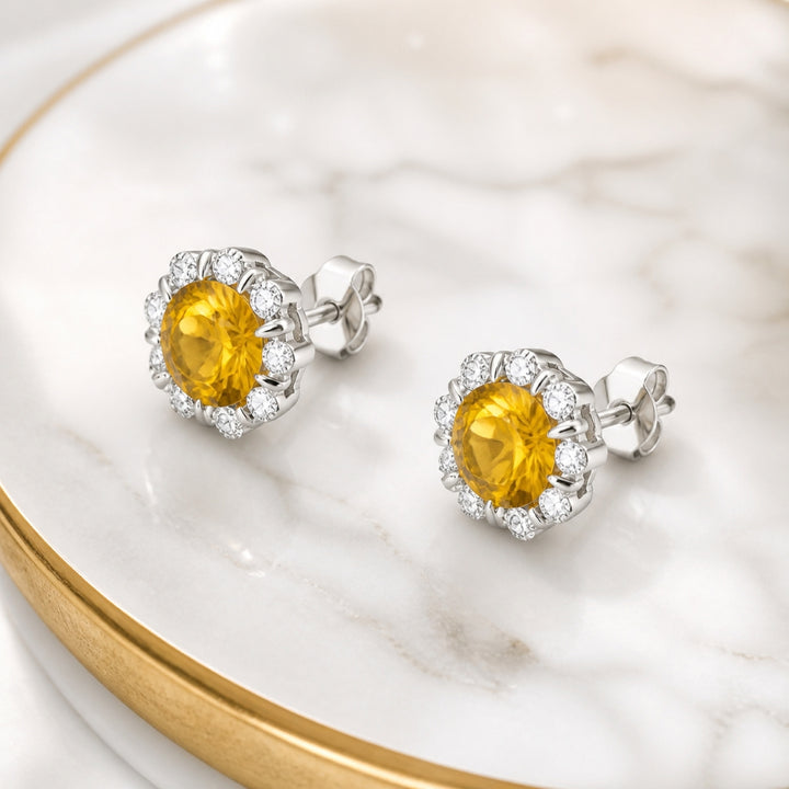 E1034 - 14K Gold Round Stud Earrings