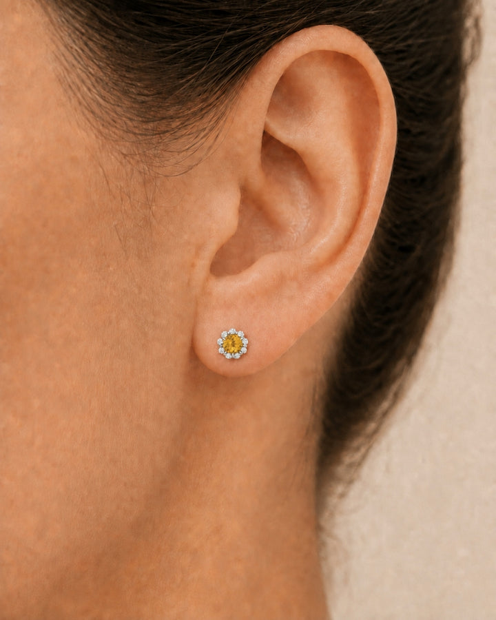 E1034 - 14K Gold Round Stud Earrings