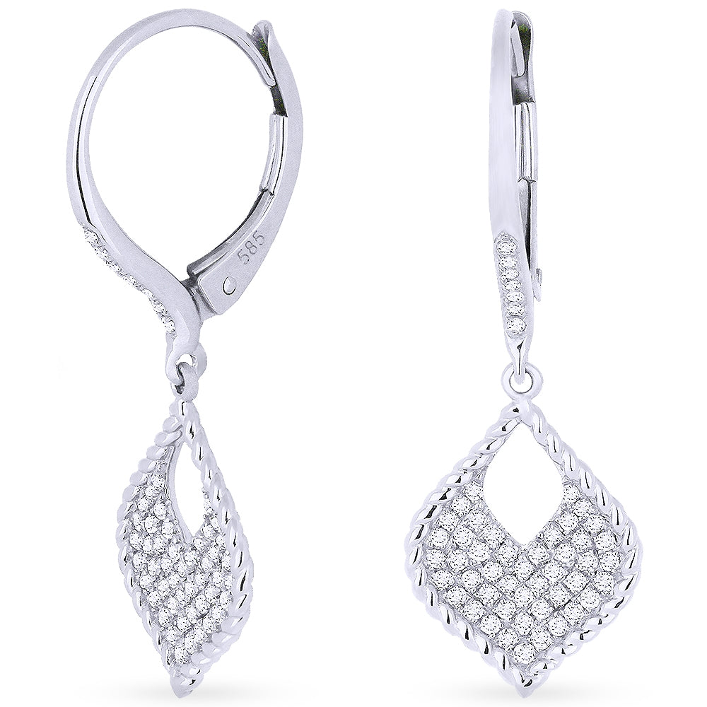 Madison L 14K White Gold Diamond Marquise Drop Earrings - style E1036W