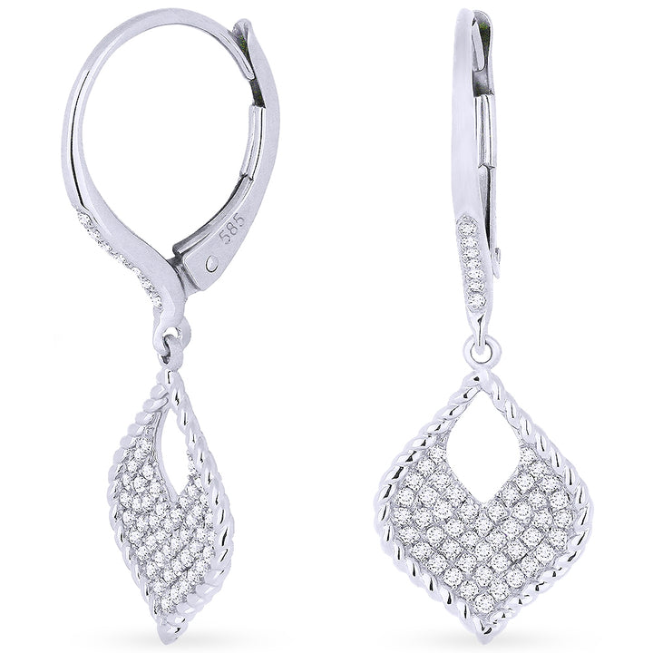 Madison L 14K White Gold Diamond Marquise Drop Earrings - style E1036W