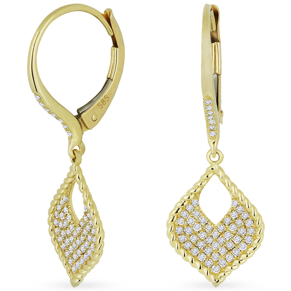 Madison L 14K Yellow Gold Diamond Marquise Drop Earrings - style E1036Y