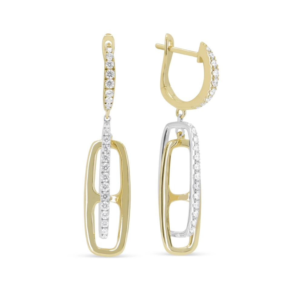Madison L 14K Two Tone Gold Diamond Drop Earrings - style E1055WY