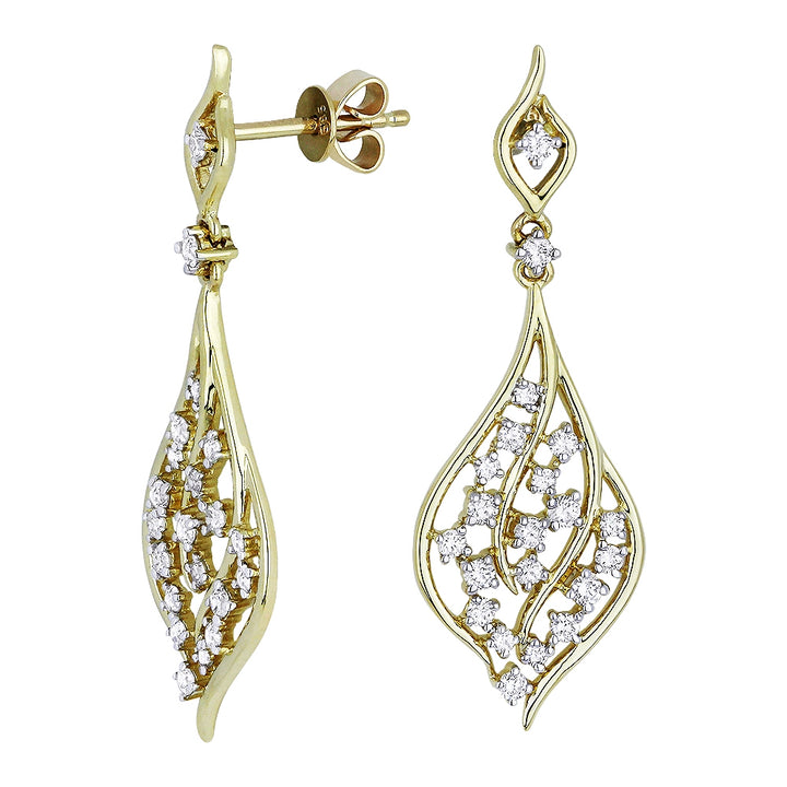 Madison L 14K Yellow Gold Diamond Marquise Drop Earrings - style E1057Y