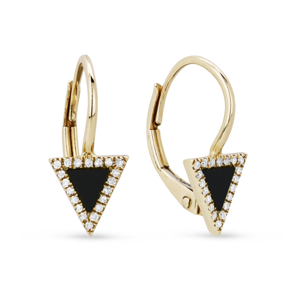 Madison L 14K Yellow Gold Black Onyx Chevron Drop Earrings - style E1071BOY