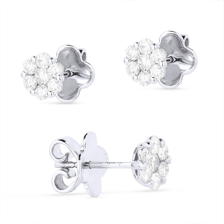 Madison L 14K White Gold Diamond Cluster Stud Earrings - style E1075W