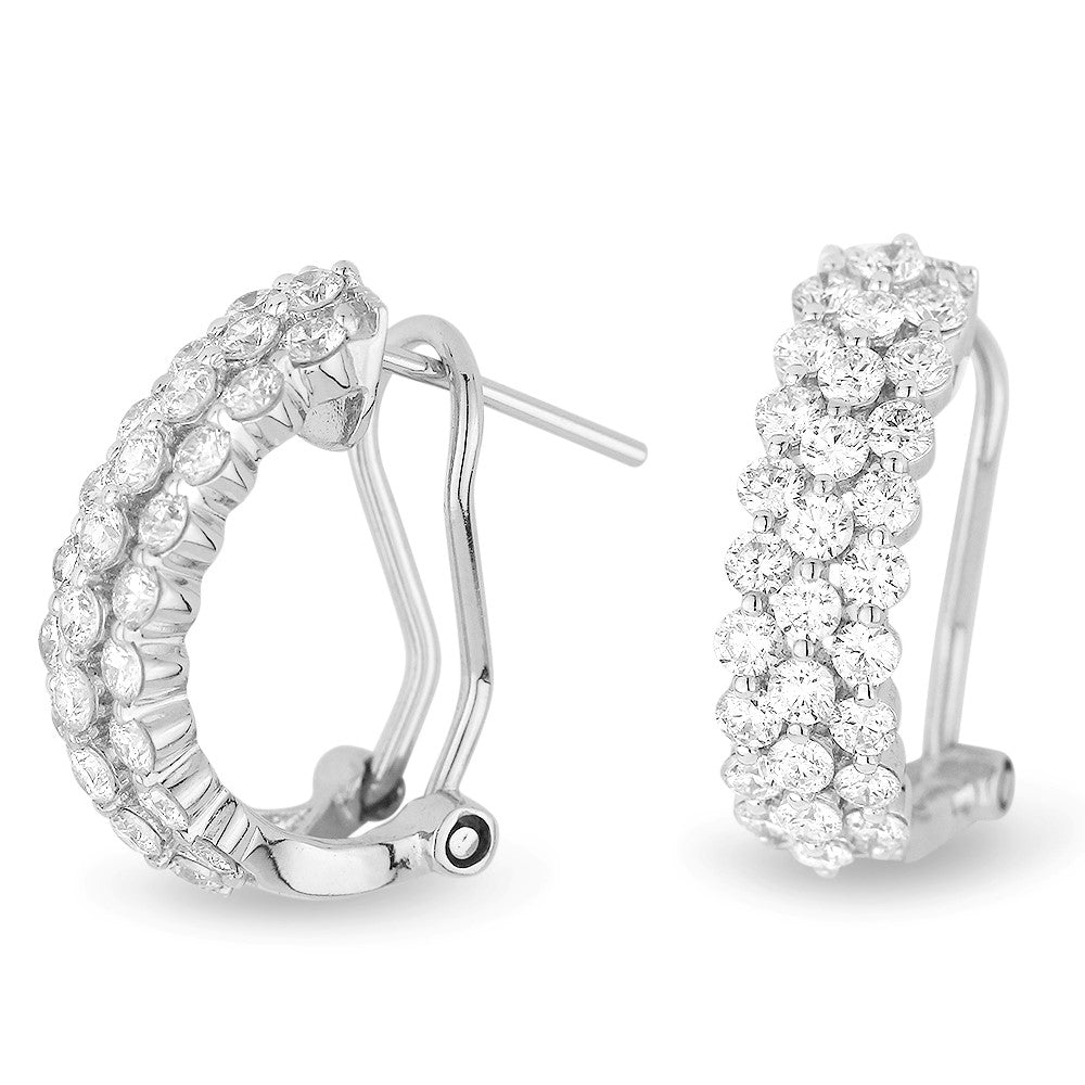 Madison L 14K White Gold Diamond Hoop Earrings - style E1136W