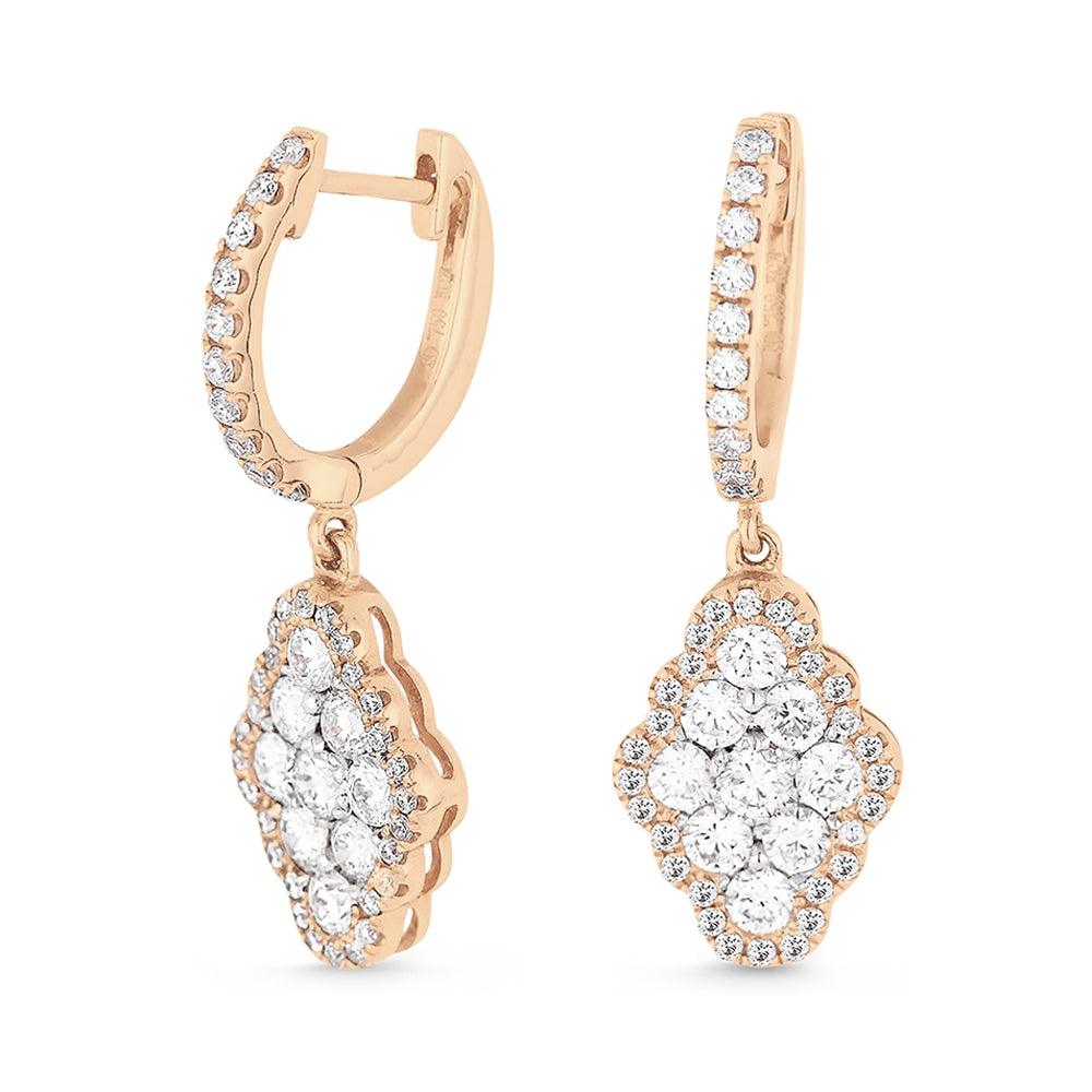 Madison L 14K Rose Gold Diamond Drop Earrings - style E1137P