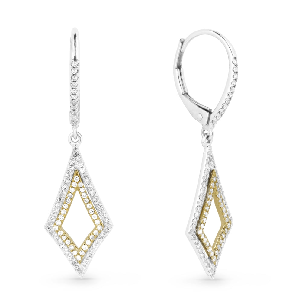 Madison L 14K Two Tone Gold Diamond Marquise Drop Earrings - style E1172WY