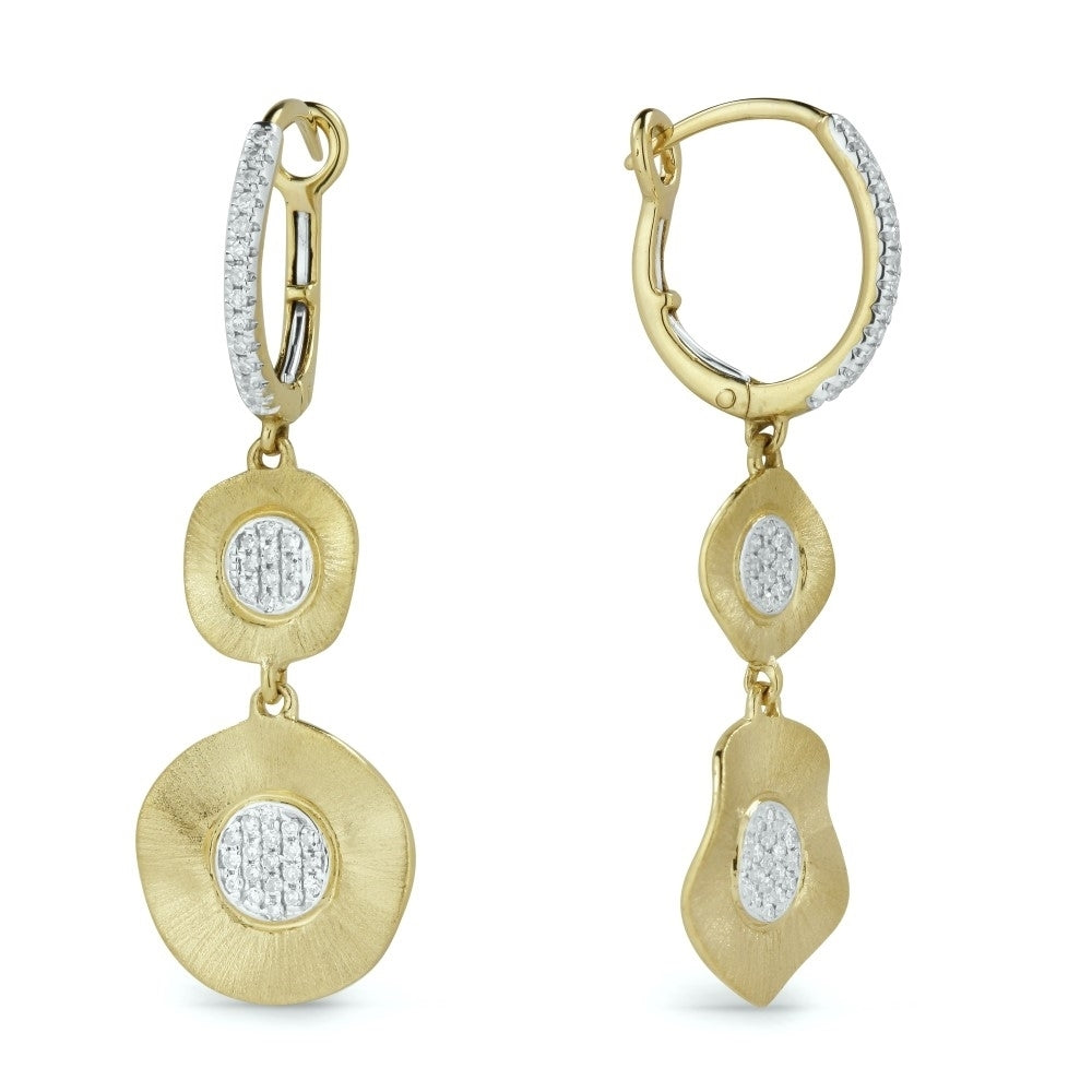 Madison L 14K Yellow Gold Diamond Round Drop Earrings - style E1182Y