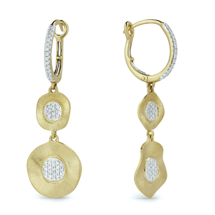 Madison L 14K Yellow Gold Diamond Round Drop Earrings - style E1182Y