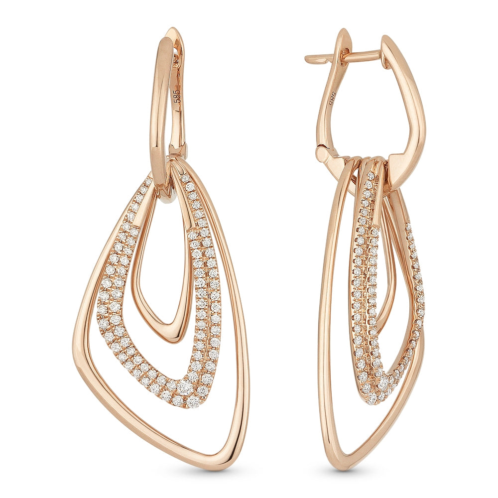 Madison L 14K Rose Gold Diamond Drop Earrings - style E1184P