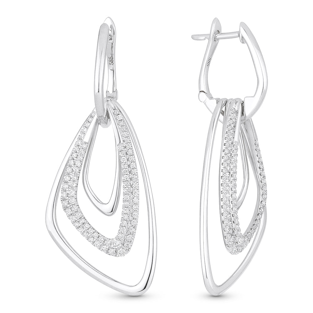 Madison L 14K White Gold Diamond Drop Earrings - style E1184W
