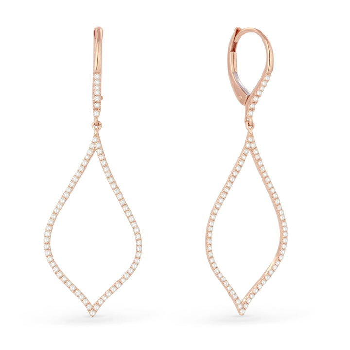 Madison L 14K Rose Gold Diamond Marquise Drop Earrings - style E1208P