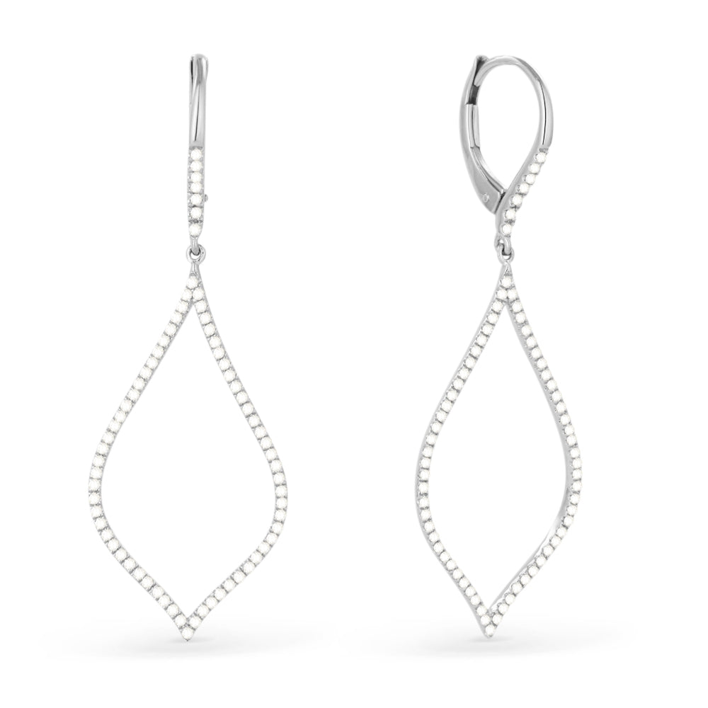 Madison L 14K White Gold Diamond Marquise Drop Earrings - style E1208W