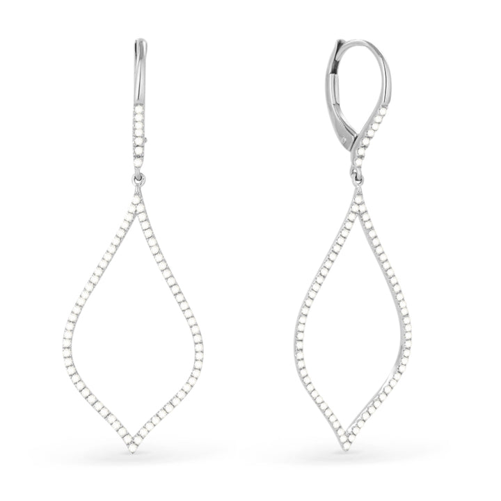 Madison L 14K White Gold Diamond Marquise Drop Earrings - style E1208W