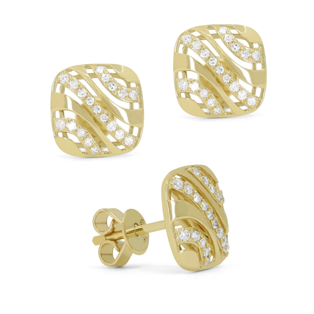 Madison L 14K Yellow Gold Diamond Stud Earrings - style E1232Y