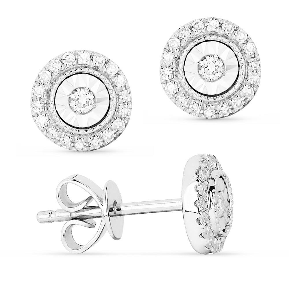Madison L 14K White Gold Diamond Illusion Setting Stud Earrings - style E1245W