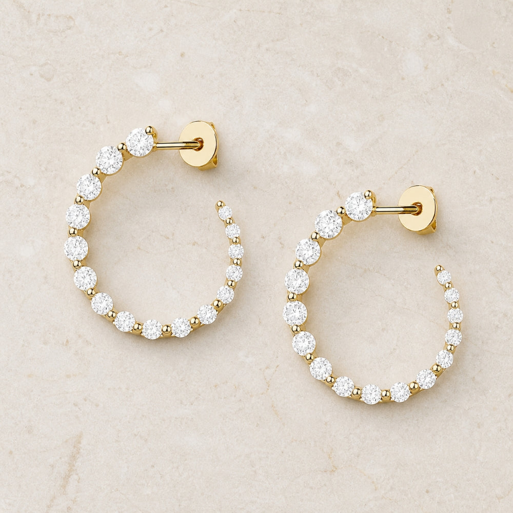 E1253 - 14K Yellow Gold Diamond Drop Earrings
