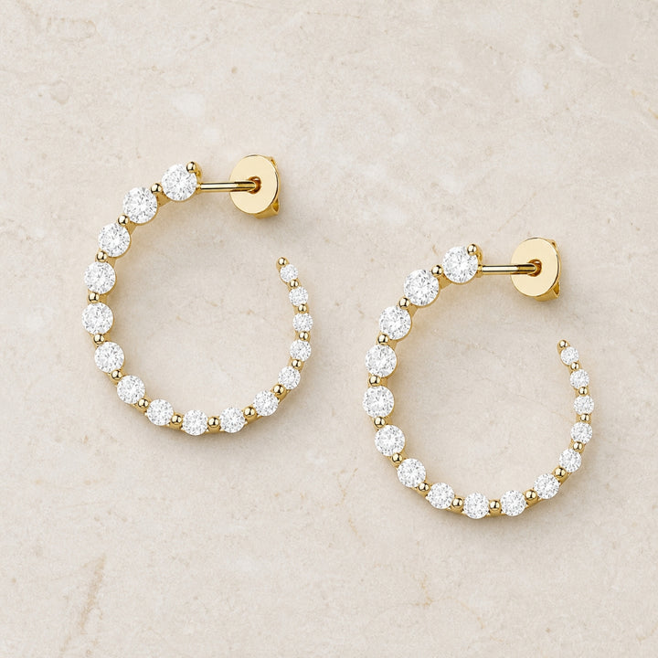 E1253 - 14K Yellow Gold Diamond Drop Earrings