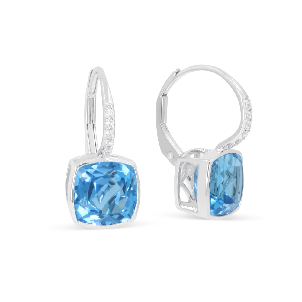 Madison L 14K White Gold Swiss Blue Topaz Drop Earrings - style E1313SWBTW