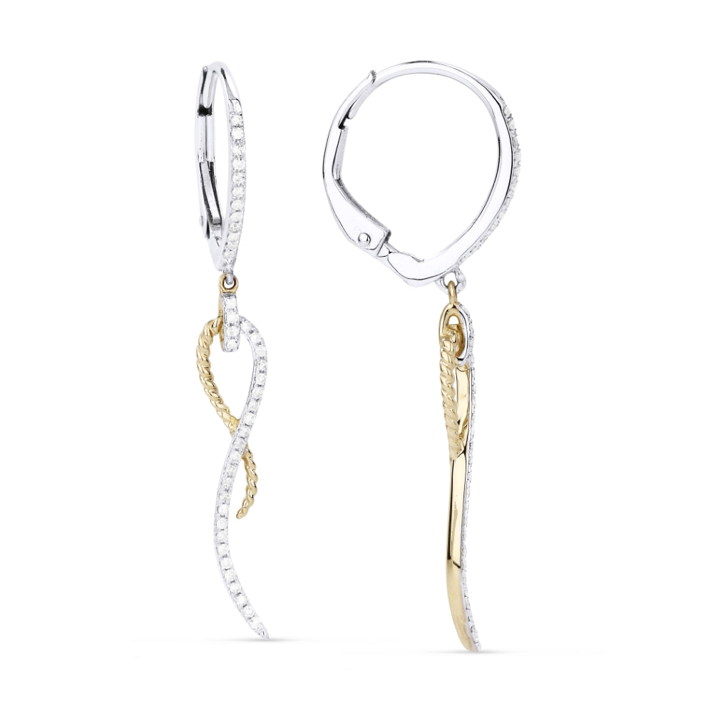 Madison L 14K Two Tone Gold Diamond Drop Earrings - style E1337WY