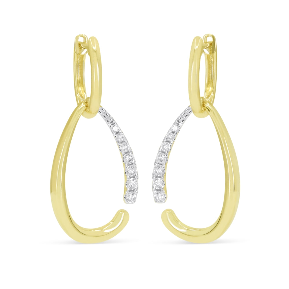 E1348 - 14K Yellow Gold Diamond Drop Earrings
