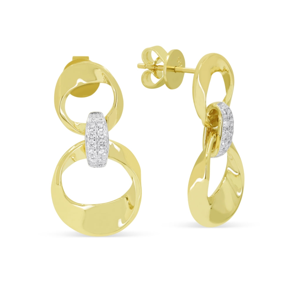 Madison L 14K Yellow Gold Diamond Drop Earrings - style E1350Y