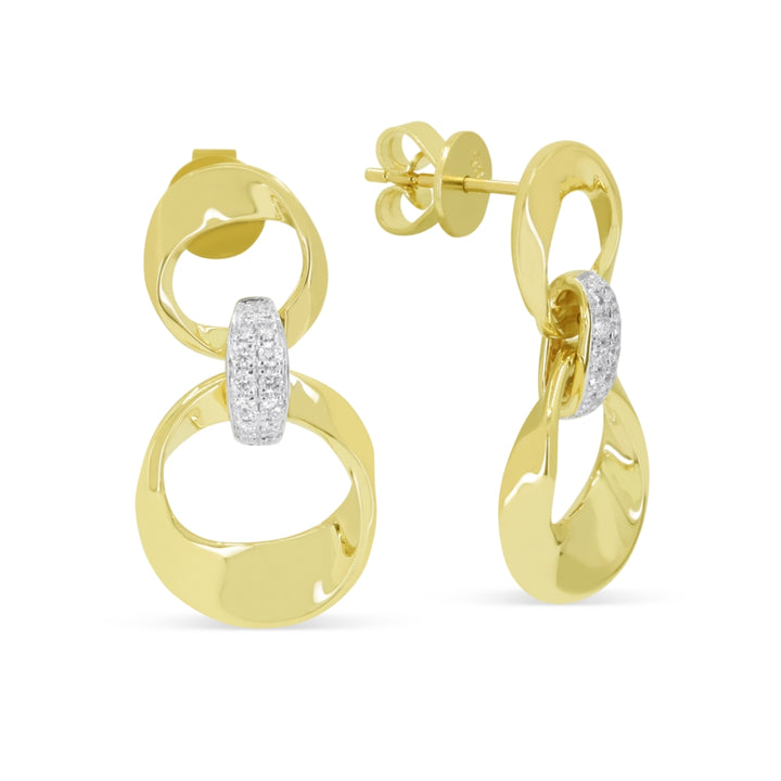 Madison L 14K Yellow Gold Diamond Drop Earrings - style E1350Y