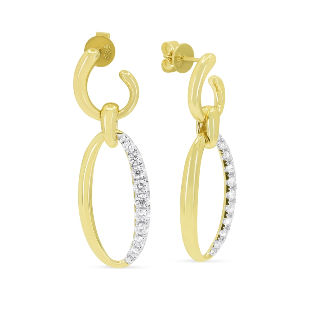 Madison L 14K Yellow Gold Diamond Drop Earrings - style E1351Y