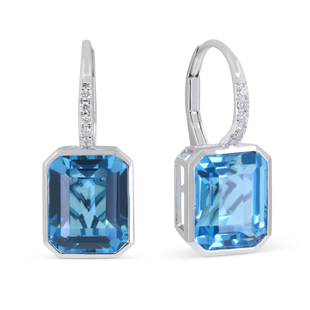 Madison L 14K White Gold Swiss Blue Topaz Drop Earrings - style E1396SWBTW