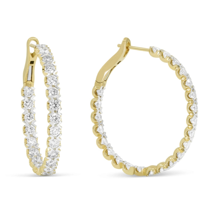 Madison L 14K Yellow Gold Diamond In & Out Hoop Earrings - style E1414Y