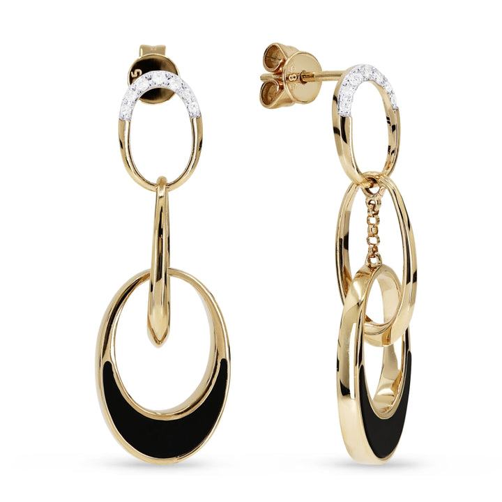 Madison L 14K Yellow Gold Black Onyx Cocktail Drop Earrings - style E1419BOY