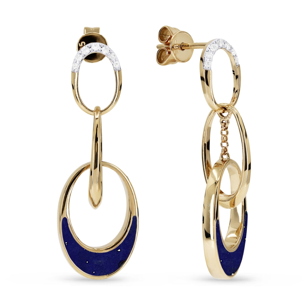 Madison L 14K Yellow Gold Lapis Lazuli Cocktail Drop Earrings - style E1419LAPY