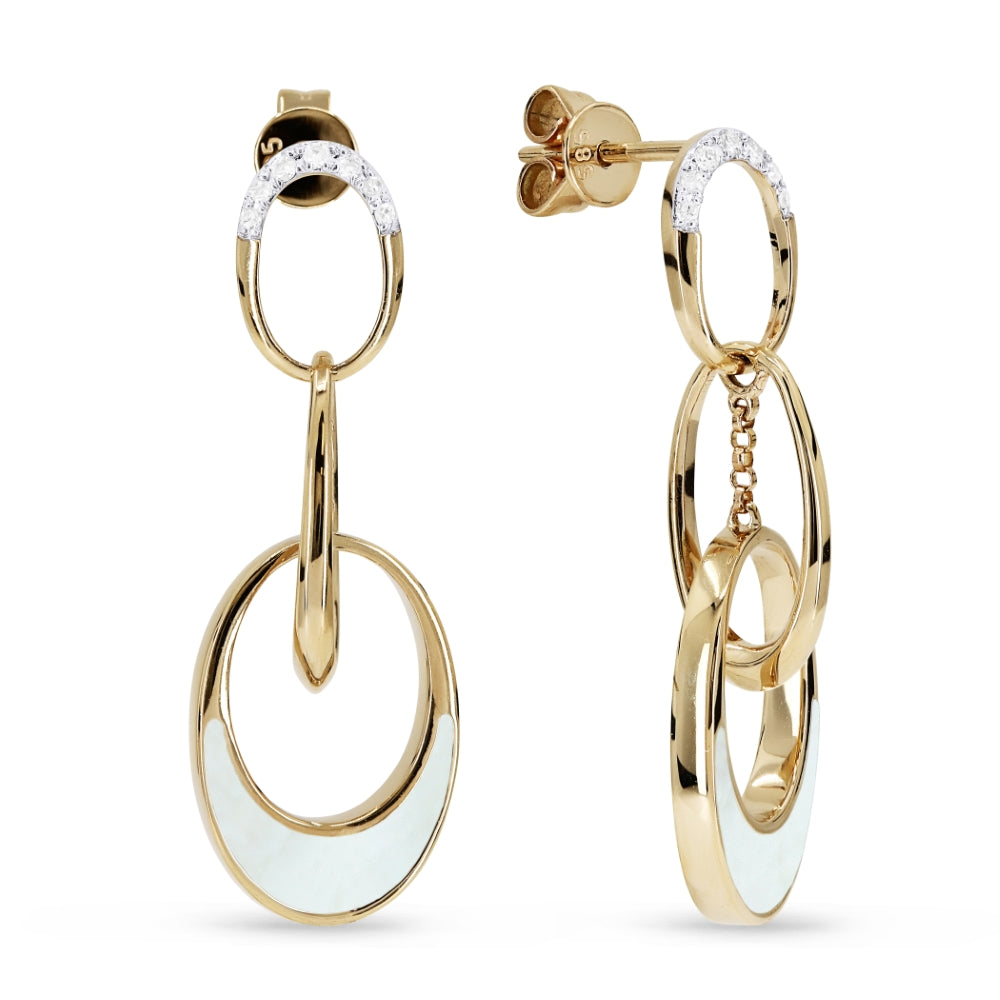 Madison L 14K Yellow Gold Mother of Pearl Cocktail Drop Earrings - style E1419MOPY