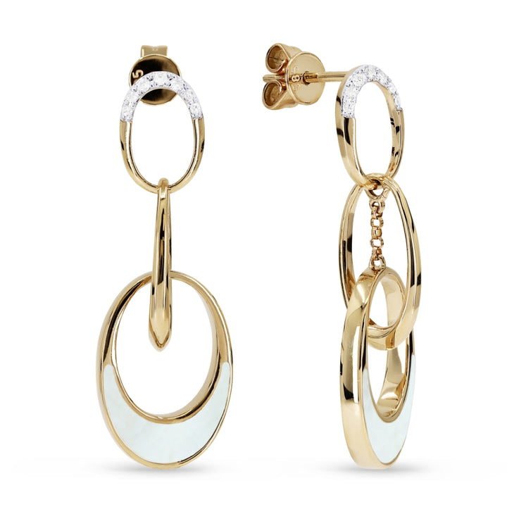 Madison L 14K Yellow Gold Mother of Pearl Cocktail Drop Earrings - style E1419MOPY