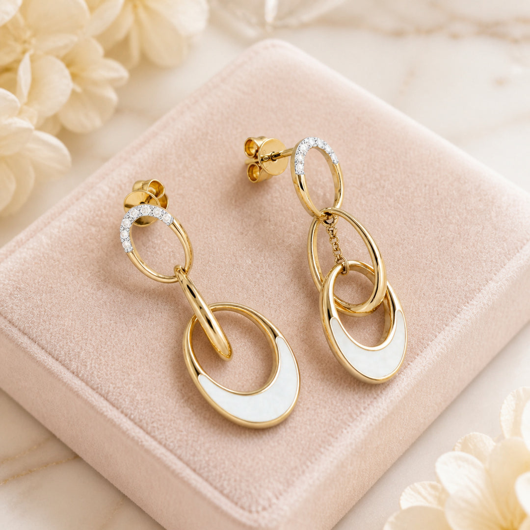 E1419 - 14K Yellow Gold Cocktail Drop Earrings