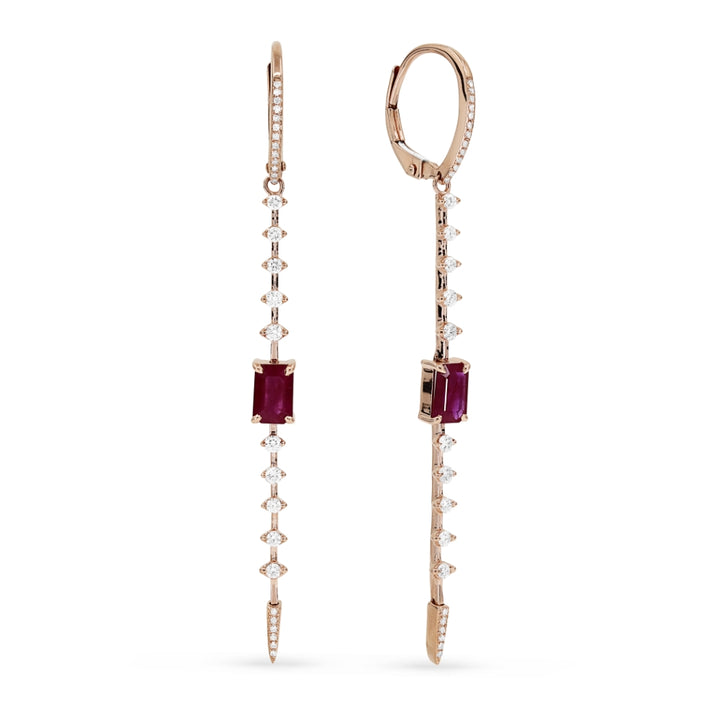 Madison L 14K Rose Gold Ruby Cocktail Drop Earrings - style E1421RUP