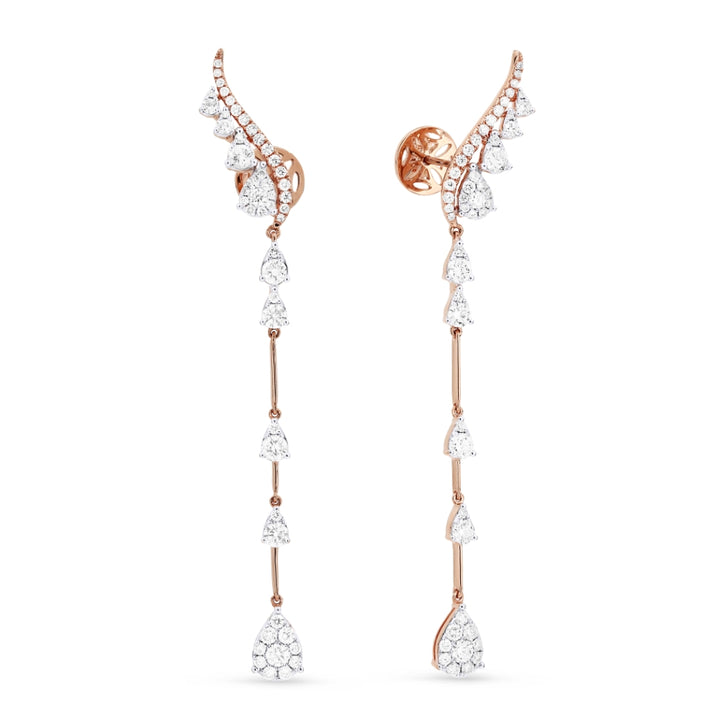 Madison L 14K Rose Gold Diamond Cocktail Ear Climber Earrings - style E1438P