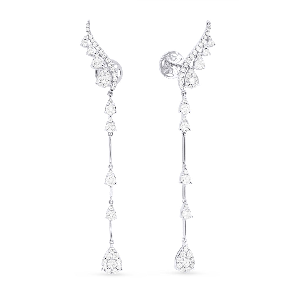 Madison L 14K White Gold Diamond Cocktail Ear Climber Earrings - style E1438W