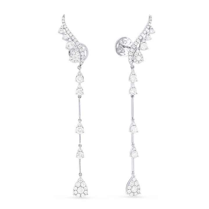 Madison L 14K White Gold Diamond Cocktail Ear Climber Earrings - style E1438W