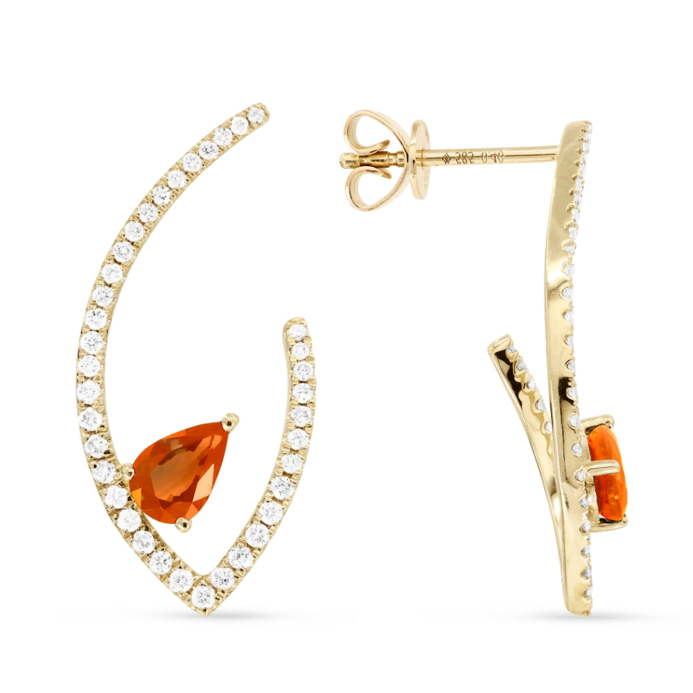 Madison L 14K Yellow Gold Orange Sapphire Drop Earrings - style E1454OSY
