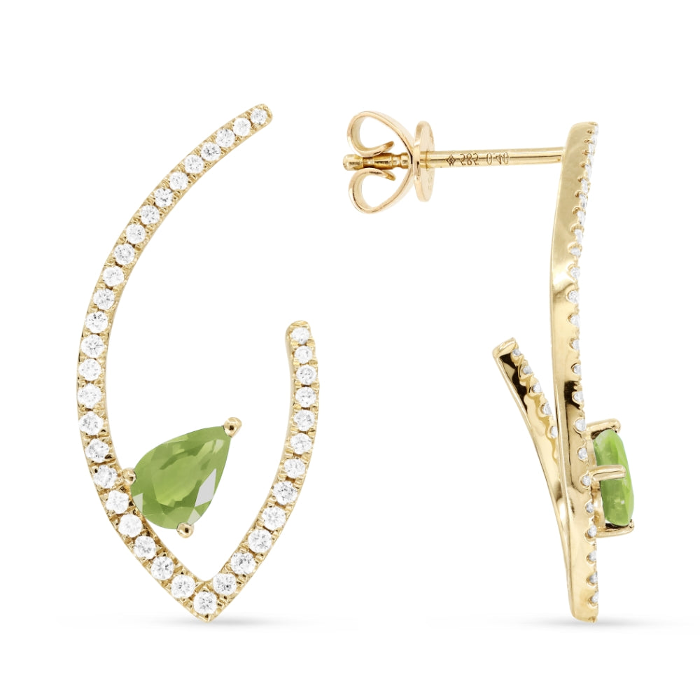 Madison L 14K Yellow Gold Peridot Drop Earrings - style E1454PRY
