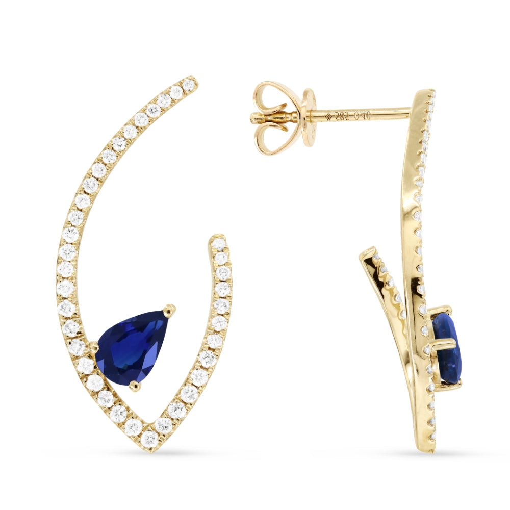 Madison L 14K Yellow Gold Sapphire Drop Earrings - style E1454SAY