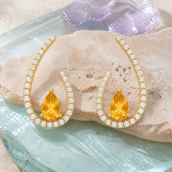 E1466 - 14K Gold Pear Drop Earrings