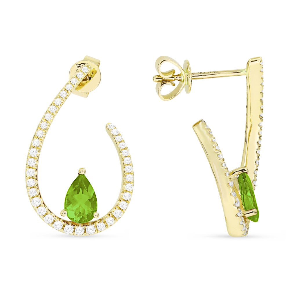 Madison L 14K Yellow Gold Peridot Pear Drop Earrings - style E1466PRY