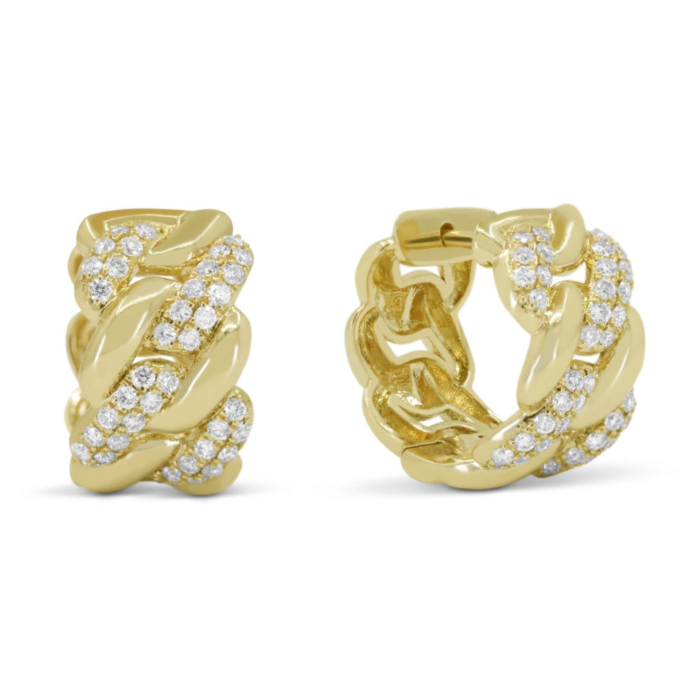 Madison L 14K Yellow Gold Diamond Huggie Hoop Earrings - style E1514Y