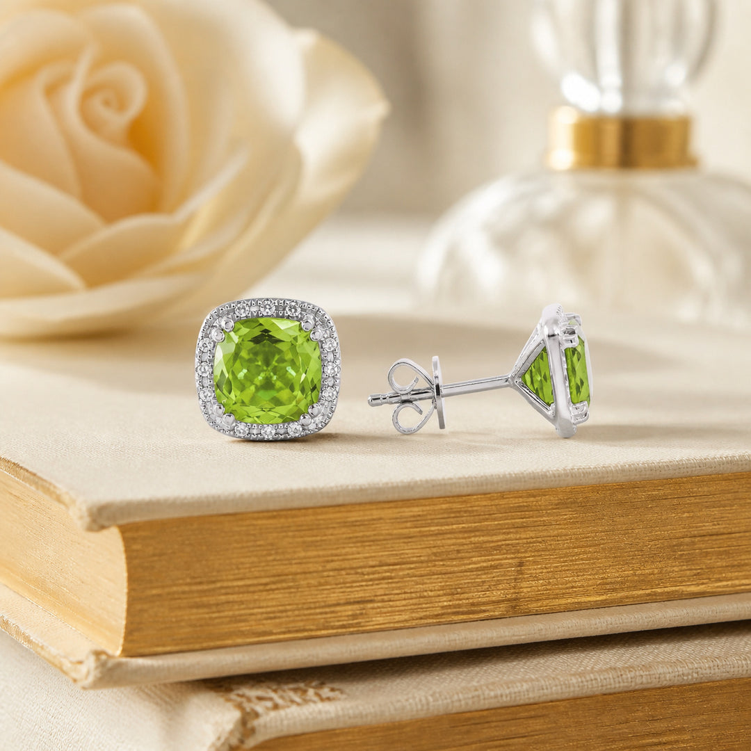 E1516 - 14K Gold Cushion Stud Earrings