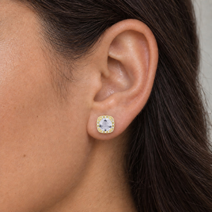 E1516 - 14K Gold Cushion Stud Earrings