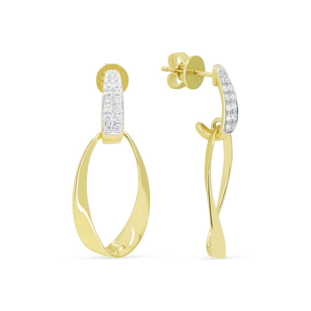 Madison L 14K Yellow Gold Diamond Drop Earrings - style E1519Y